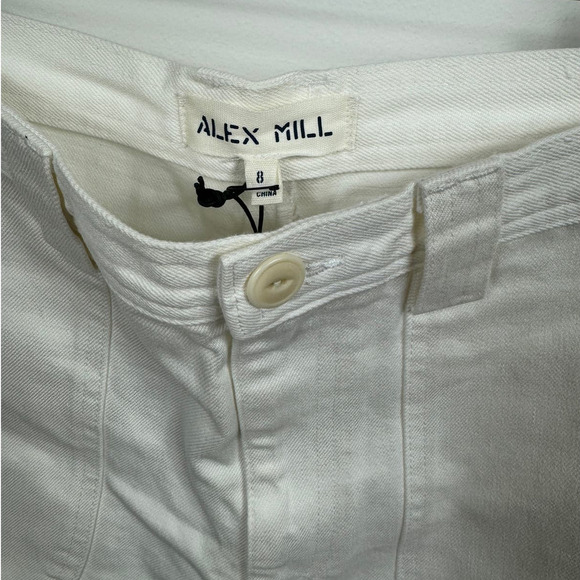 Alex Mill  Phoebe Shorts in White Denim Size 8 - Picture 5 of 8